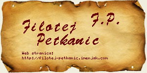 Filotej Petkanić vizit kartica